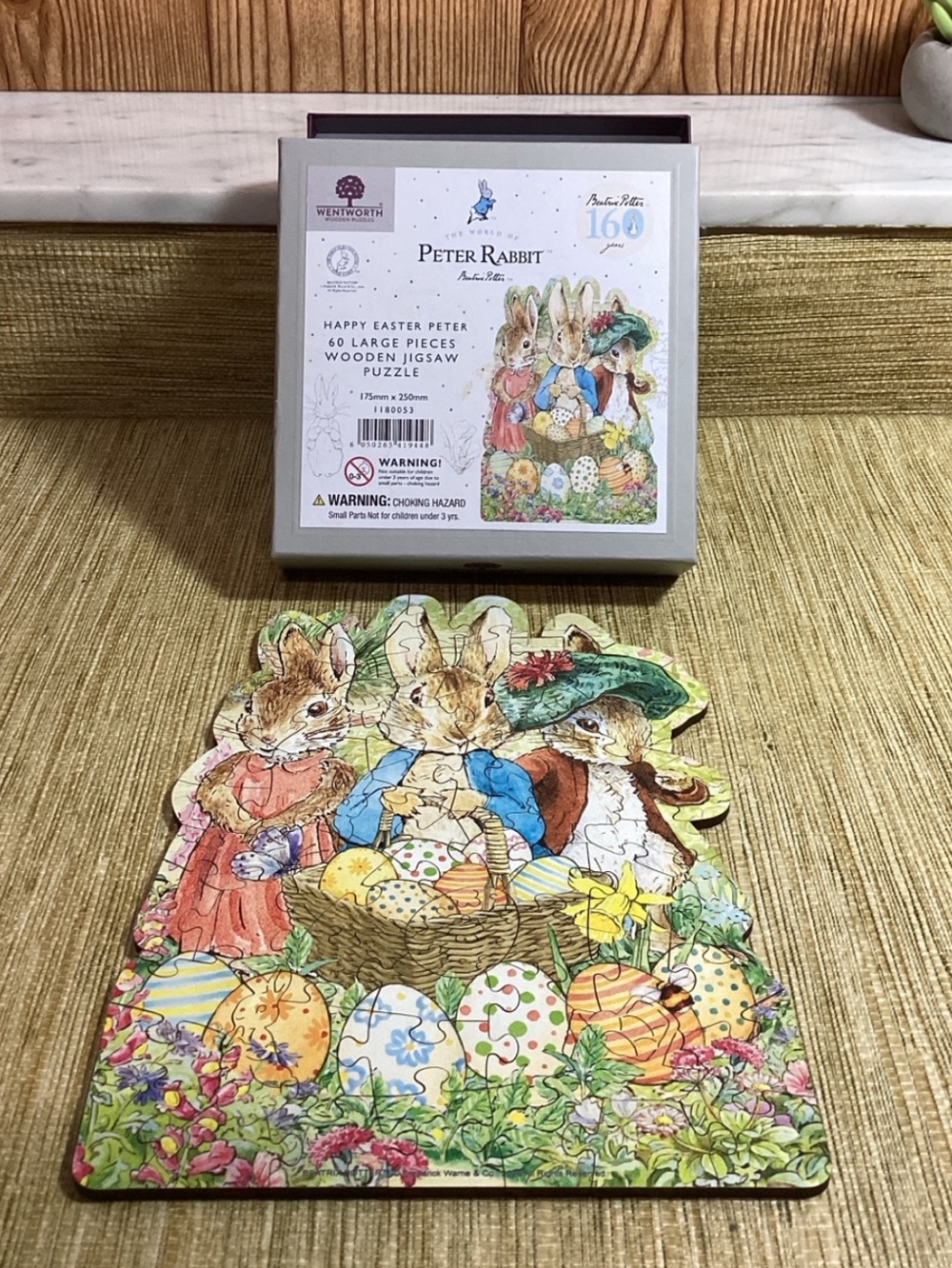 Wentworth Peter Rabbit 60-Piece Wooden Puzzle - Colorful Easter Illustration